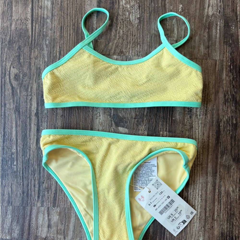 Zara Kids Yellow and Mint Bikini